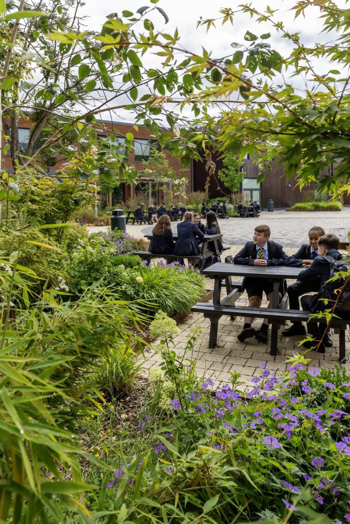 Merstham school courtyard seating