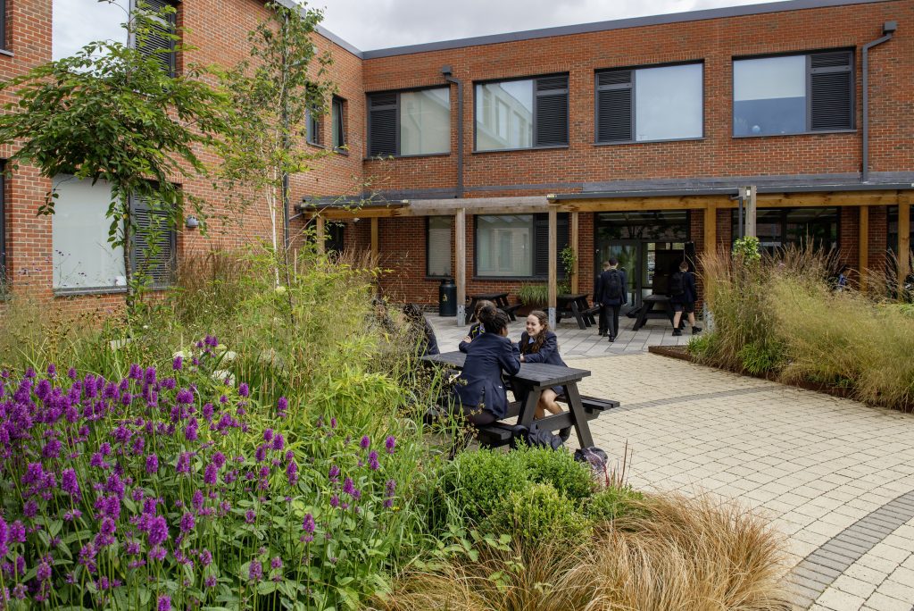 Merstham school courtyard seating